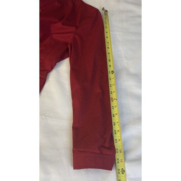 RALPH LAUREN Vintage Red Button Front Jacket Women 4 Long Sleeve Peplum Cotton - Picture 10 of 12